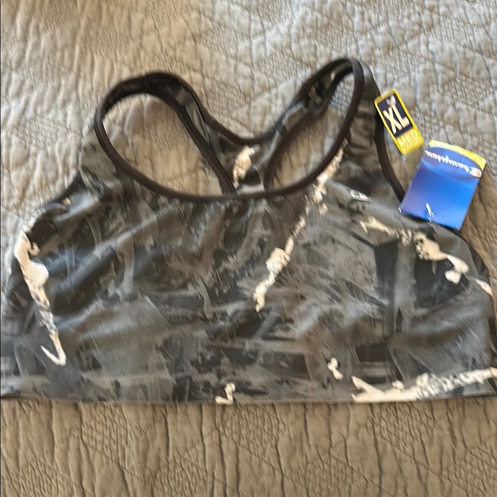 NWT Champion Women's Black and Gray Sports Bra Sz. XL